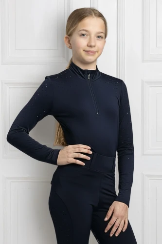 Trainingsshirt Diamond Gloss Navy mit Kristallen KIDS 