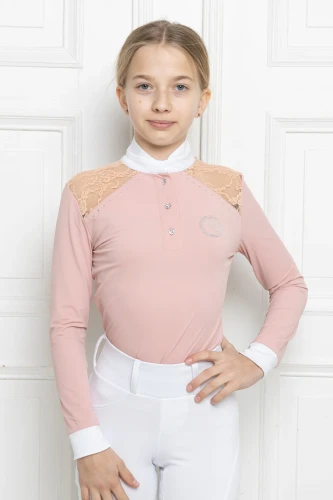 Turniershirt mit Spitze Teresa Puderrosa KIDS