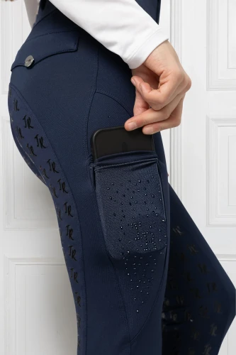 Reitleggings Marta Diamond Gloss Navy mit Kristallen KIDS