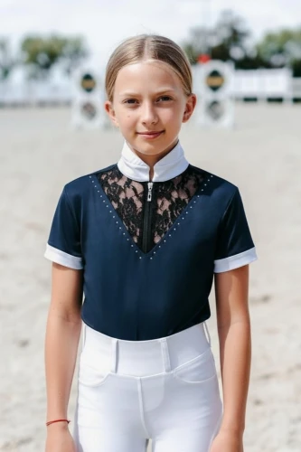 Turniershirt mit Spitze Viki Navyblau KIDS