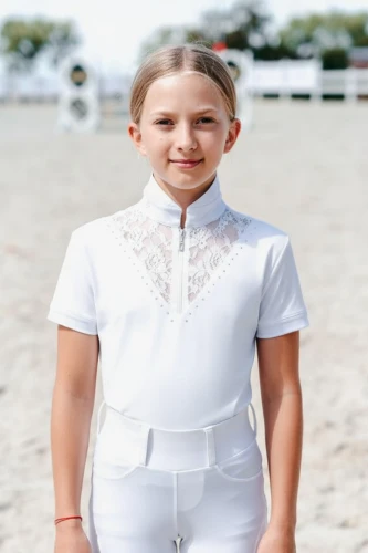 Turniershirt mit Spitze Viki Weiß KIDS