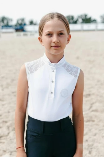 Turniershirt mit Spitze Bella Weiß KIDS