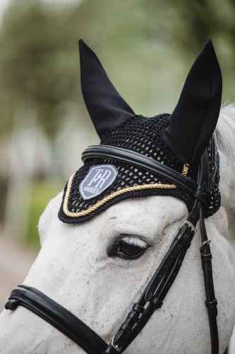 True Rider Black & Gold Fly Veil