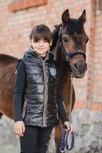 True Rider Legginsy zimowe Winter Season Black & Gold KIDS