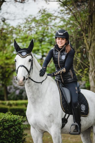 True Rider Black & Gold Saddle Pad