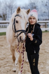 czapka zimowa różowe ombre