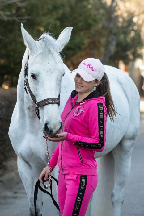 bluza z lampasami różowa born to ride