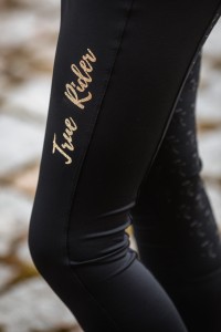 Legginsy Black & Gold Kids napis zblizenie1